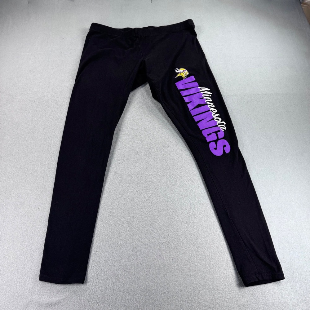 NFL Minnesota Vikings Women Black Leggings Medium Cotton Blend Fan Gear